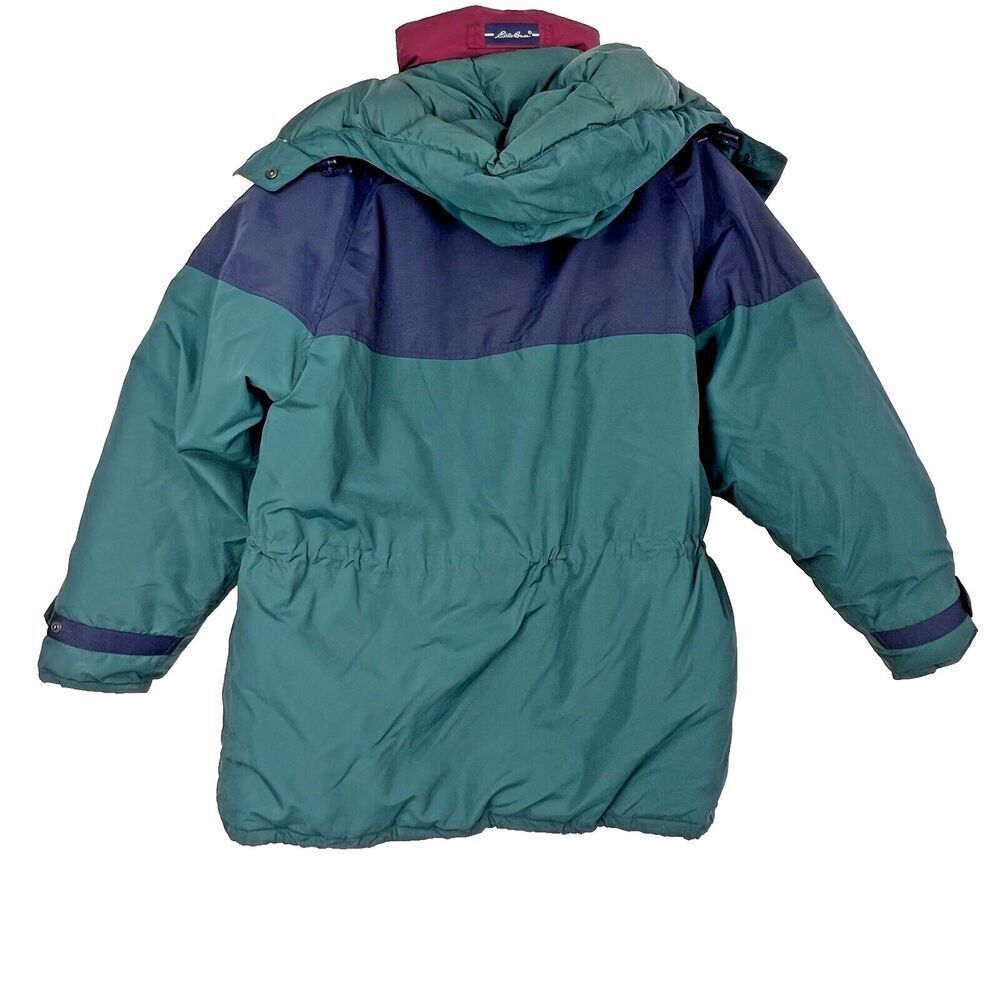 VINTAGE Eddie Bauer Jacket Mens green Goose Down Puffer Insulated Hooded sz M. - Picture 9 of 11